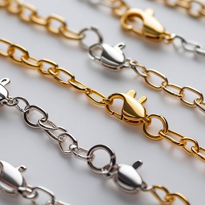 Necklace chains and pendant components for jewelry making