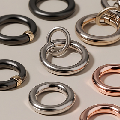 D-rings O-rings and triangle rings for bag hardware