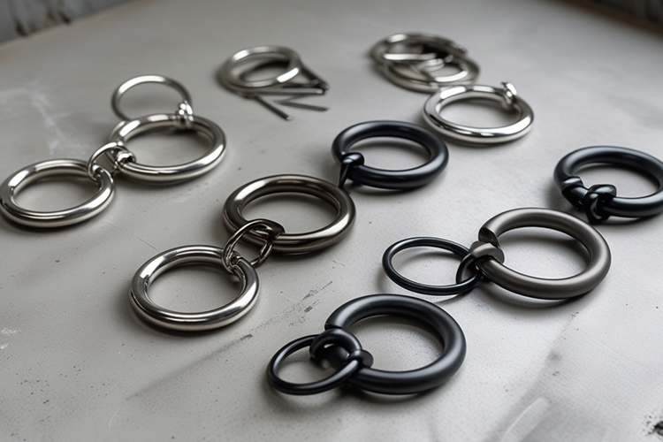 D-rings O-rings and triangle rings for bag hardware