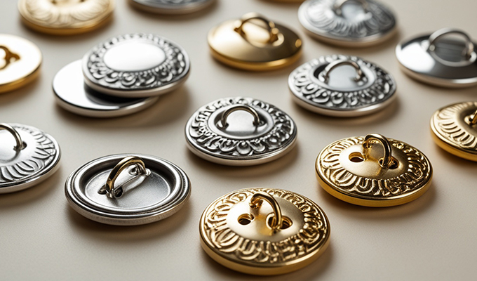 Decorative buttons and rivets for fashion accessories