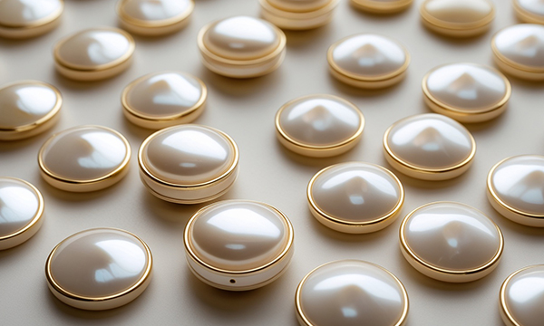Decorative buttons and rivets for fashion accessories