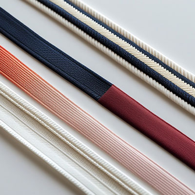 Drawcords tapes and elastic bands for garment manufacturing