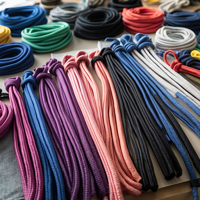 Drawcords tapes and elastic bands for garment manufacturing